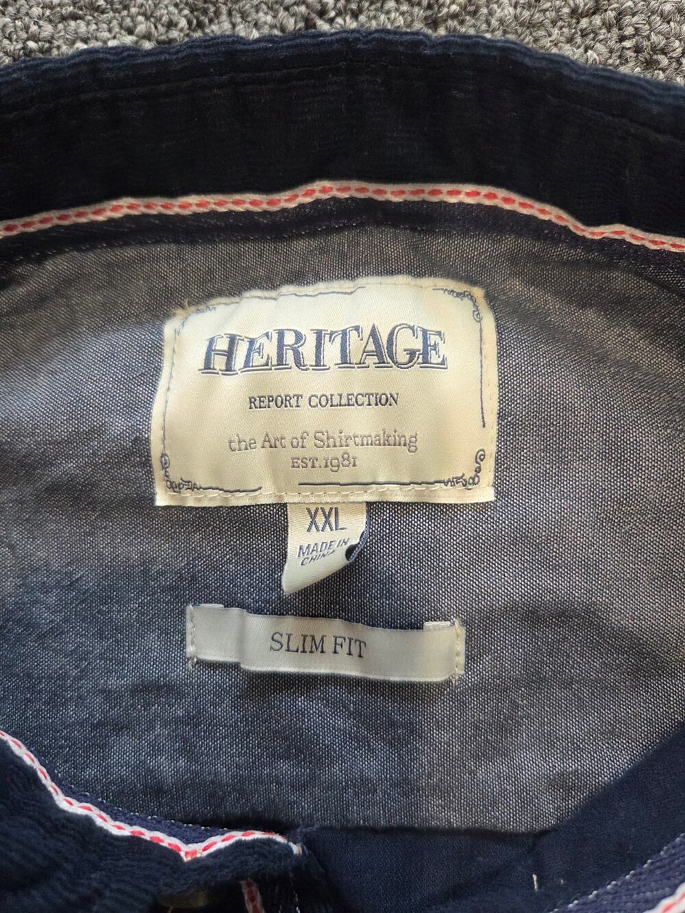Heritage mens long sleeve shirt XXL